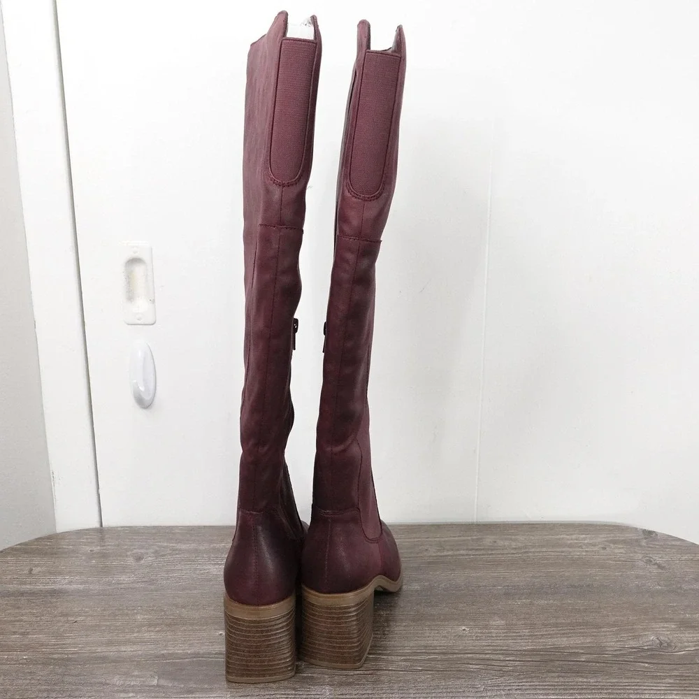 New! Frye & Co Lyanna Boots Womens Size 6 Red Over The Knee Riding Boot‎